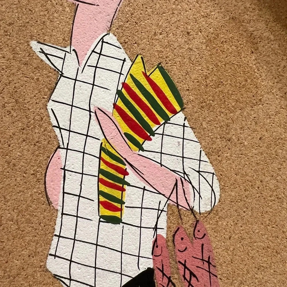 Mid-Century Hand-painted Portuguese Folk Cork Coaster Set - Picture 8 of 9